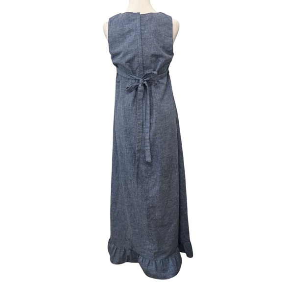 Young Edwardian Vintage Chambray Maxi Dress - Picture 5 of 17